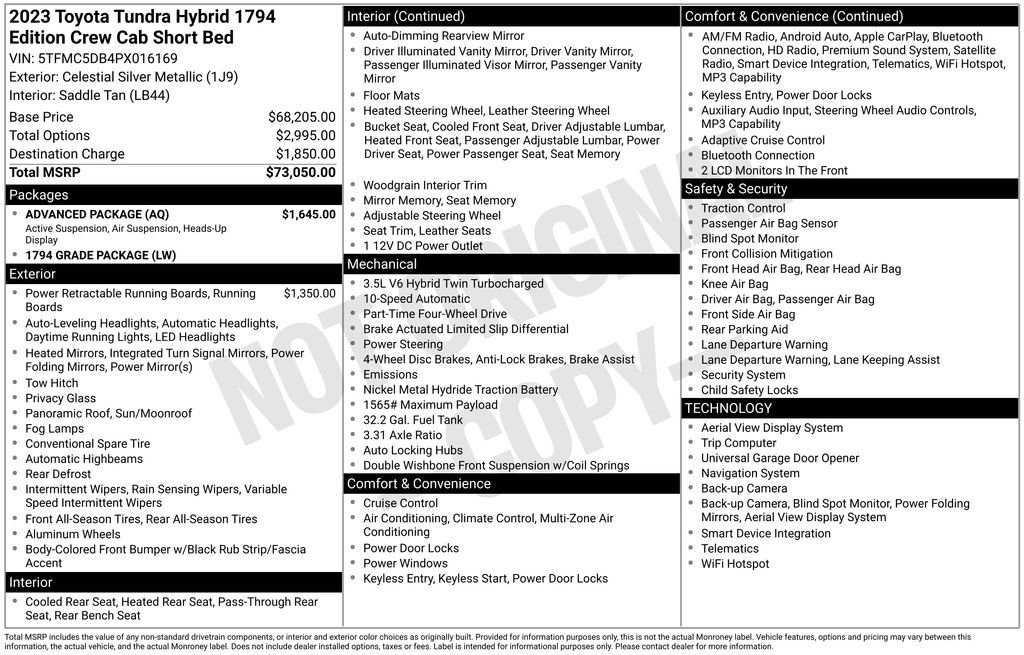 Used 2023 Toyota Tundra 1794 Edition w/ Advanced Package AWD/4WD image 36