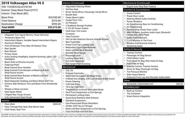Used 2018 Volkswagen Atlas S image 26