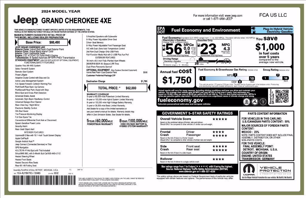 Used 2024 Jeep Grand Cherokee Limited 4xe AWD/4WD image 7
