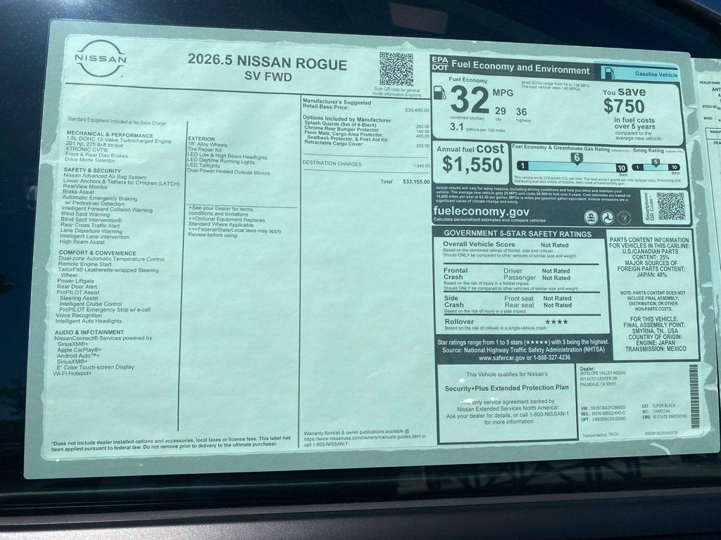 New 2026 Nissan Rogue SV FWD image 33