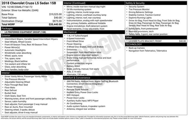 Used 2018 Chevrolet Cruze LS image 34