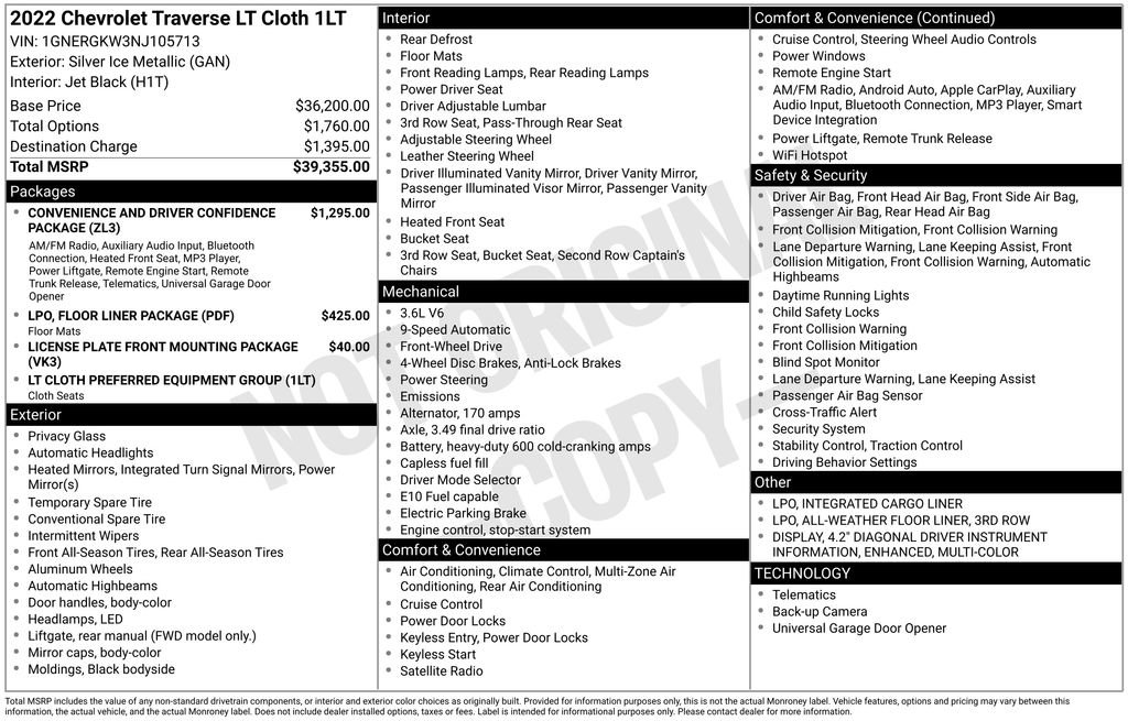 Used 2022 Chevrolet Traverse LT FWD image 17
