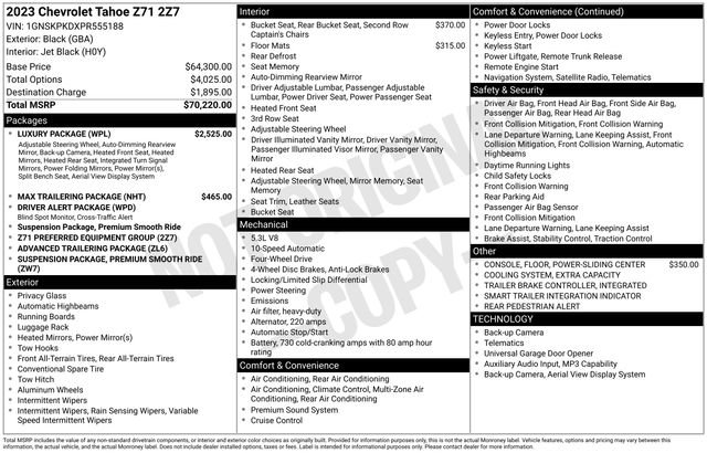 Used 2023 Chevrolet Tahoe Z71 w/ Luxury Package image 2