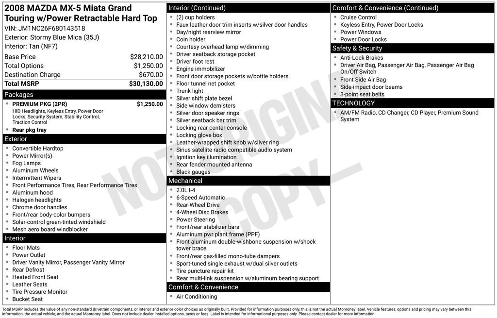 Used 2008 MAZDA MX-5 Miata Grand Touring w/ Premium Pkg image 11