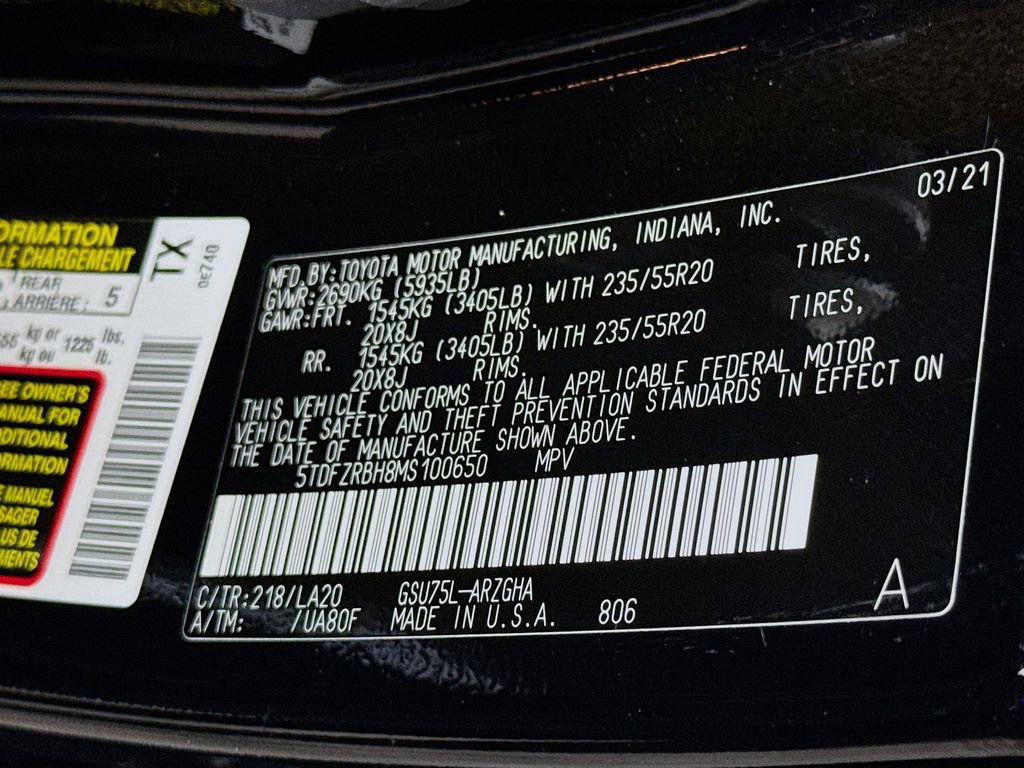 Certified 2021 Toyota Highlander Platinum image 39