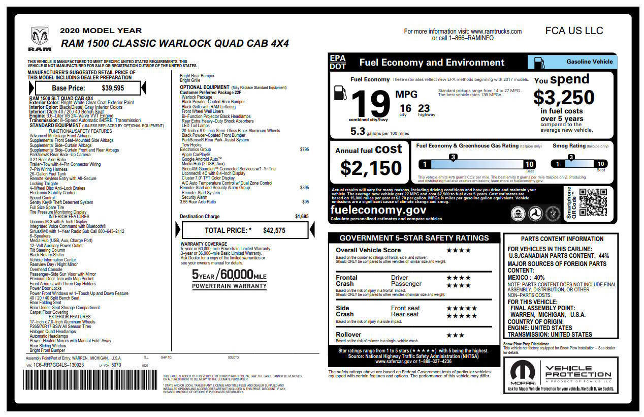 Used 2020 RAM 1500 Classic Warlock w/ Electronics Group AWD/4WD image 5