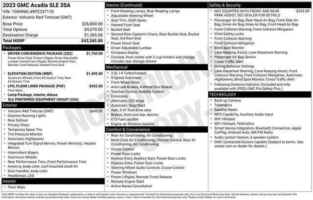 Certified 2023 GMC Acadia SLE w/ Driver Convenience Package FWD image 6