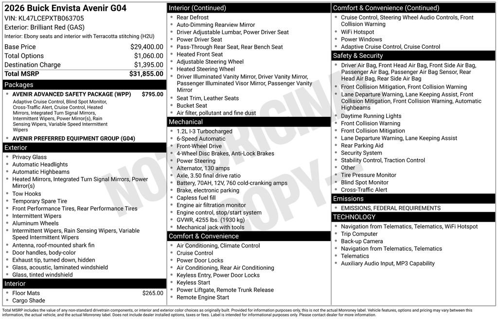 New 2026 Buick Envista Avenir image 42