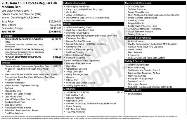 Used 2015 RAM 1500 Express RWD image 2