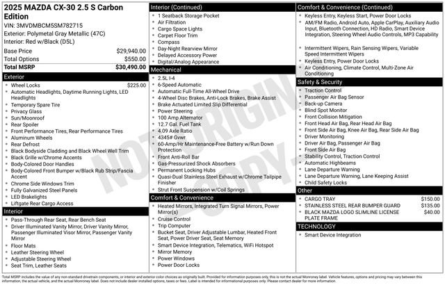New 2025 MAZDA CX-30 AWD 2.5 S w/ Preferred Package image 4