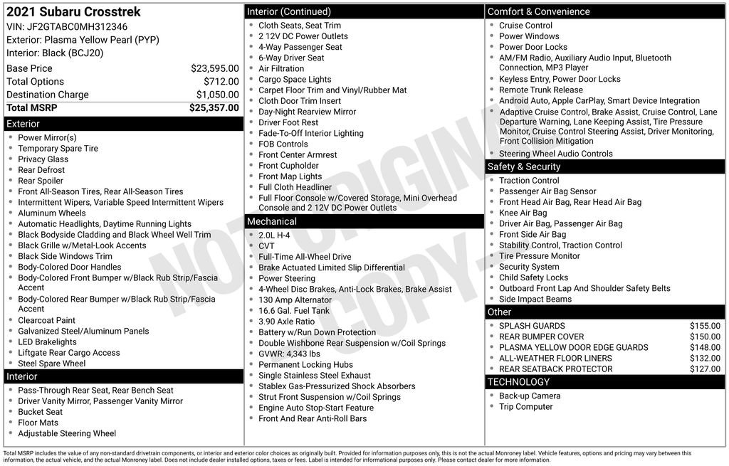 Used 2021 Subaru Crosstrek 2.0i image 17