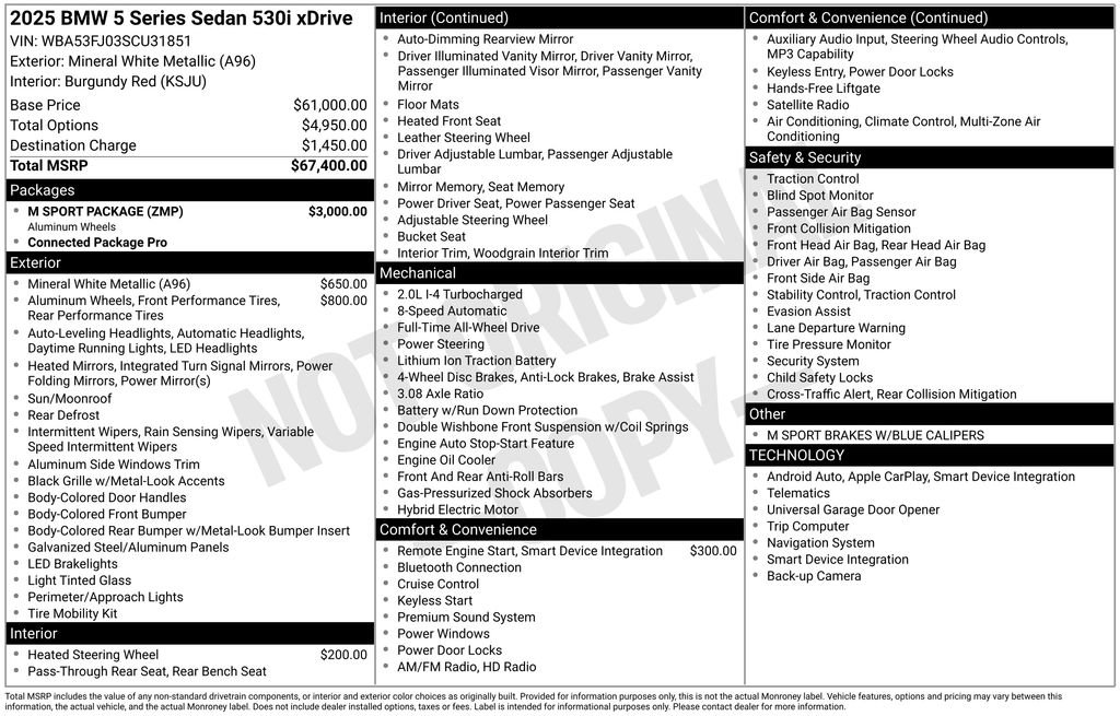 Certified 2025 BMW 530i xDrive w/ M Sport Package image 2