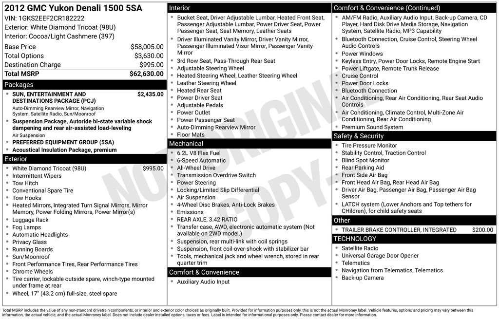 Used 2012 GMC Yukon Denali AWD/4WD image 10