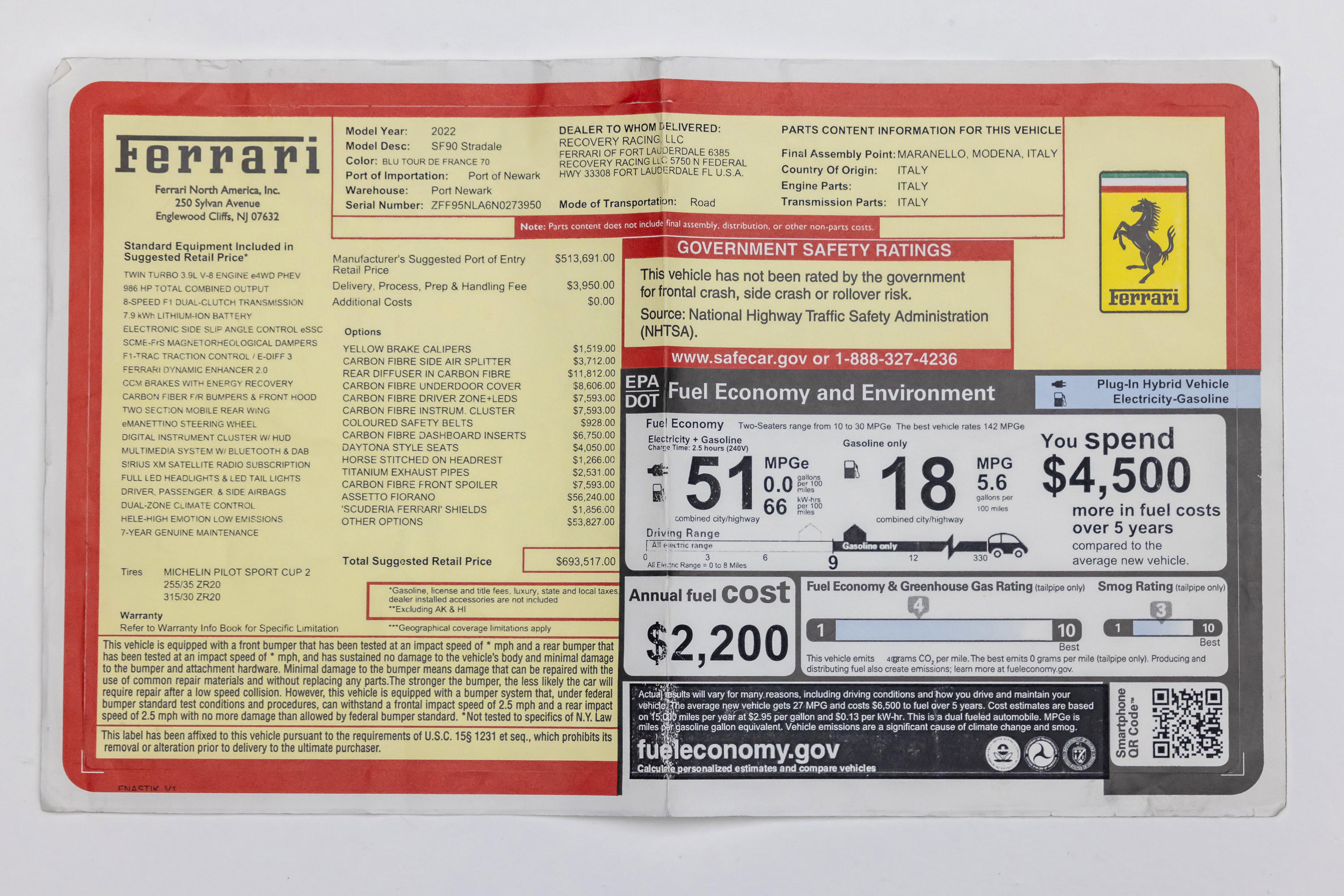 Certified 2022 Ferrari SF90 Stradale image 87