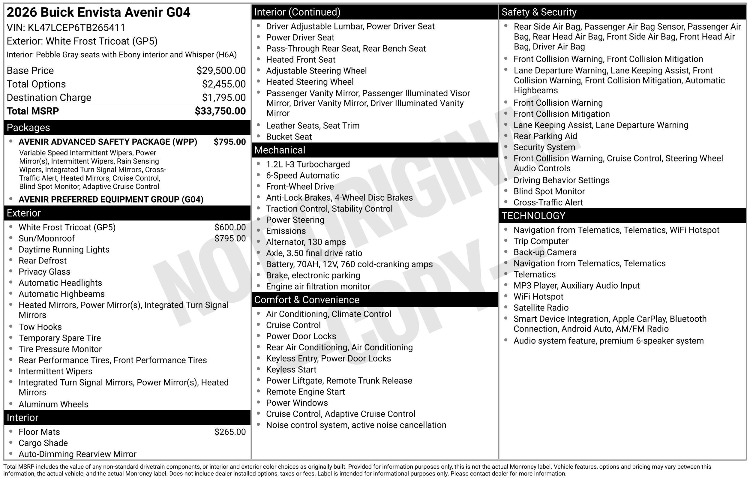 New 2026 Buick Envista Sport Touring FWD image 42