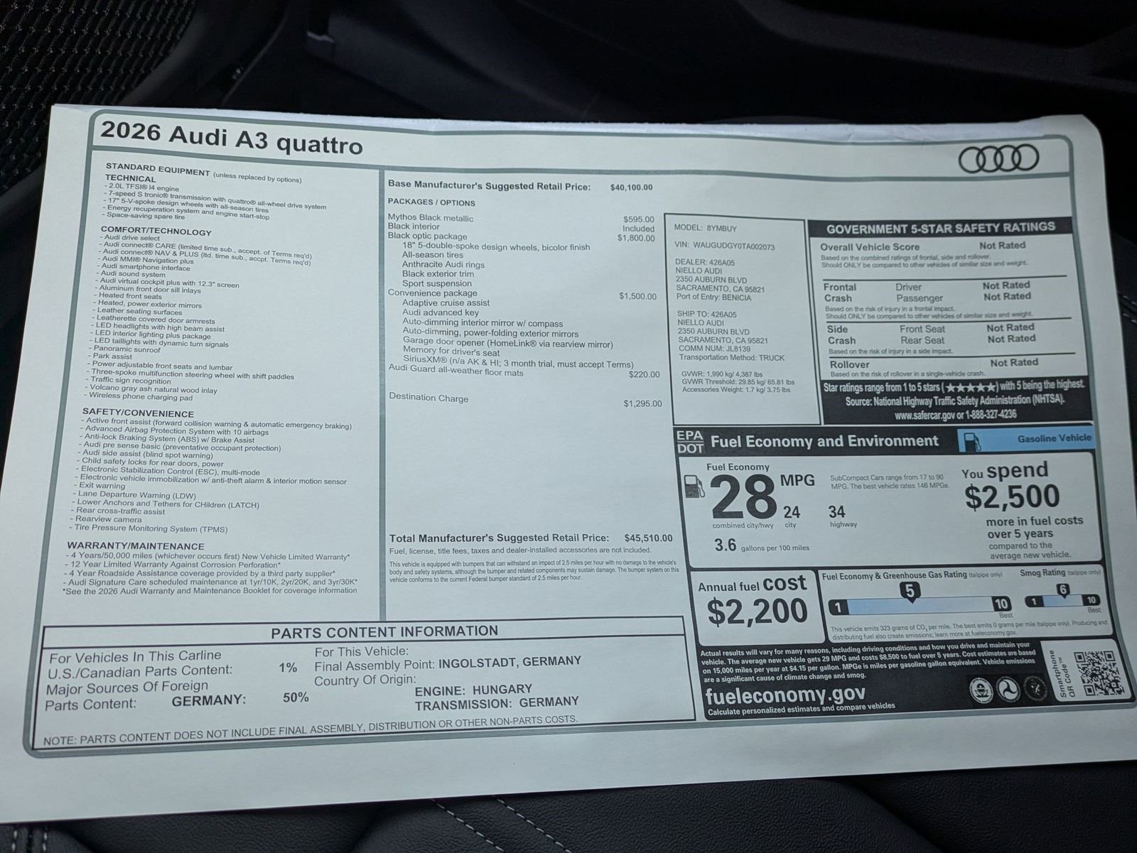 New 2026 Audi A3 2.0T Premium AWD/4WD image 18
