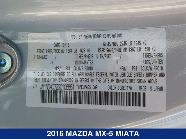 Used 2016 MAZDA MX-5 Miata Club RWD image 24