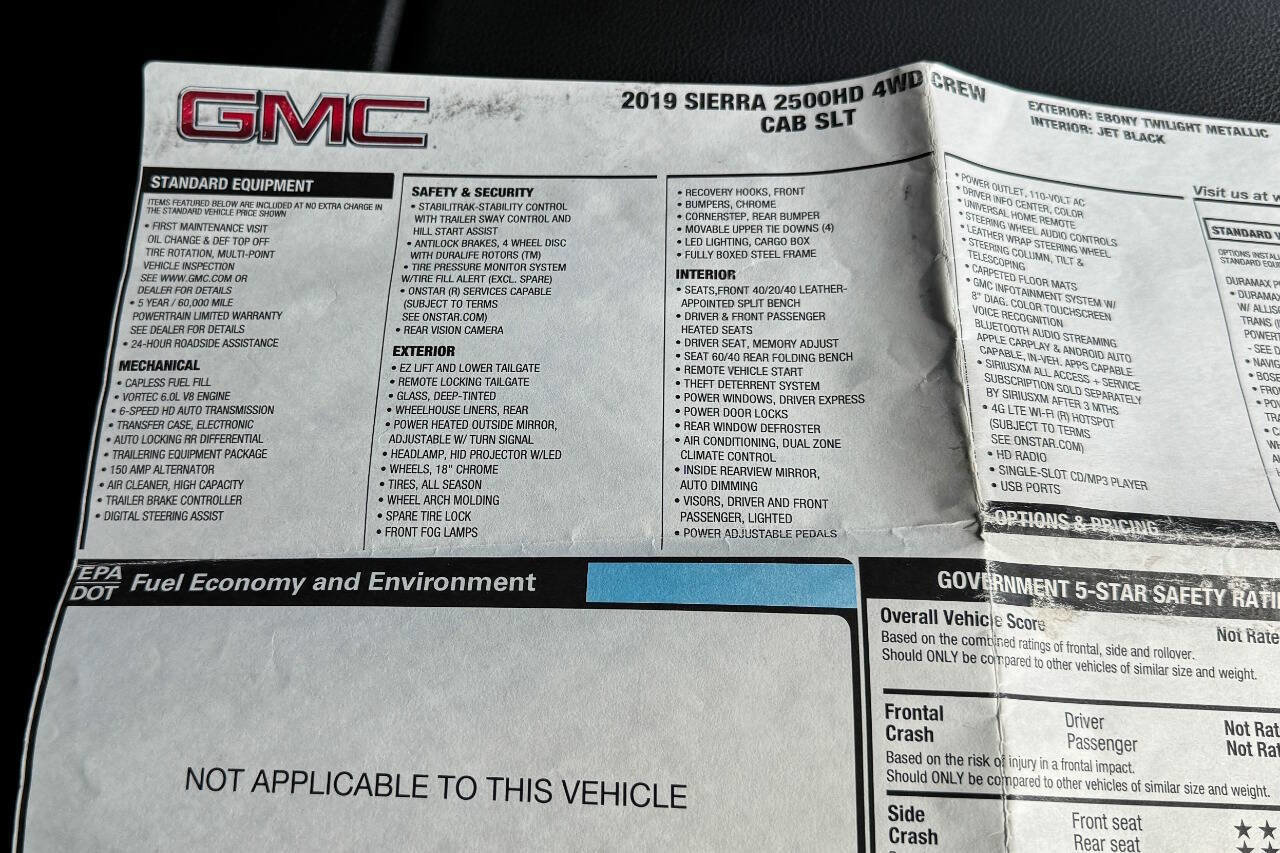 Used 2019 GMC Sierra 2500 SLT w/ Duramax Plus Package AWD/4WD image 41