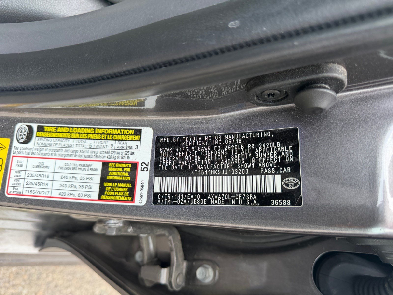 Used 2018 Toyota Camry SE w/ Moonroof Package FWD image 25