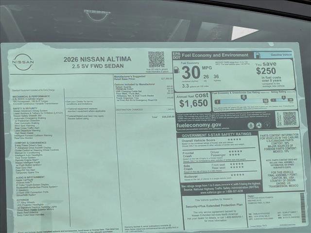 New 2026 Nissan Altima 2.5 SV FWD image 17
