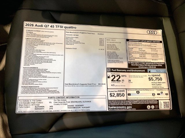 New 2026 Audi Q7 2.0T Premium AWD/4WD image 10
