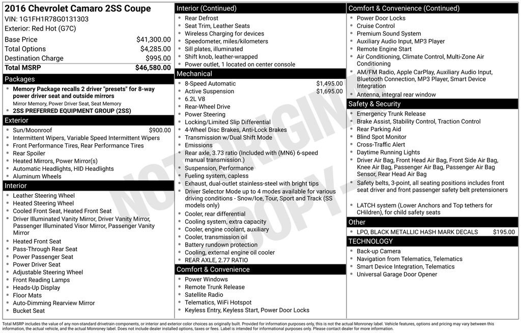 Used 2016 Chevrolet Camaro SS image 9