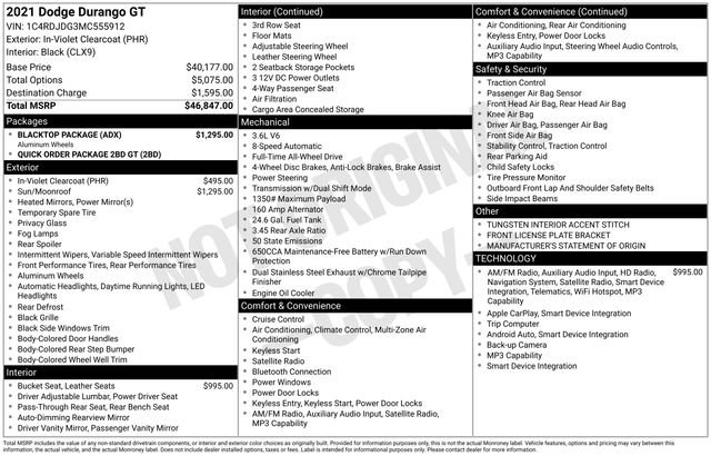 Used 2021 Dodge Durango GT w/ Blacktop Package AWD/4WD image 5