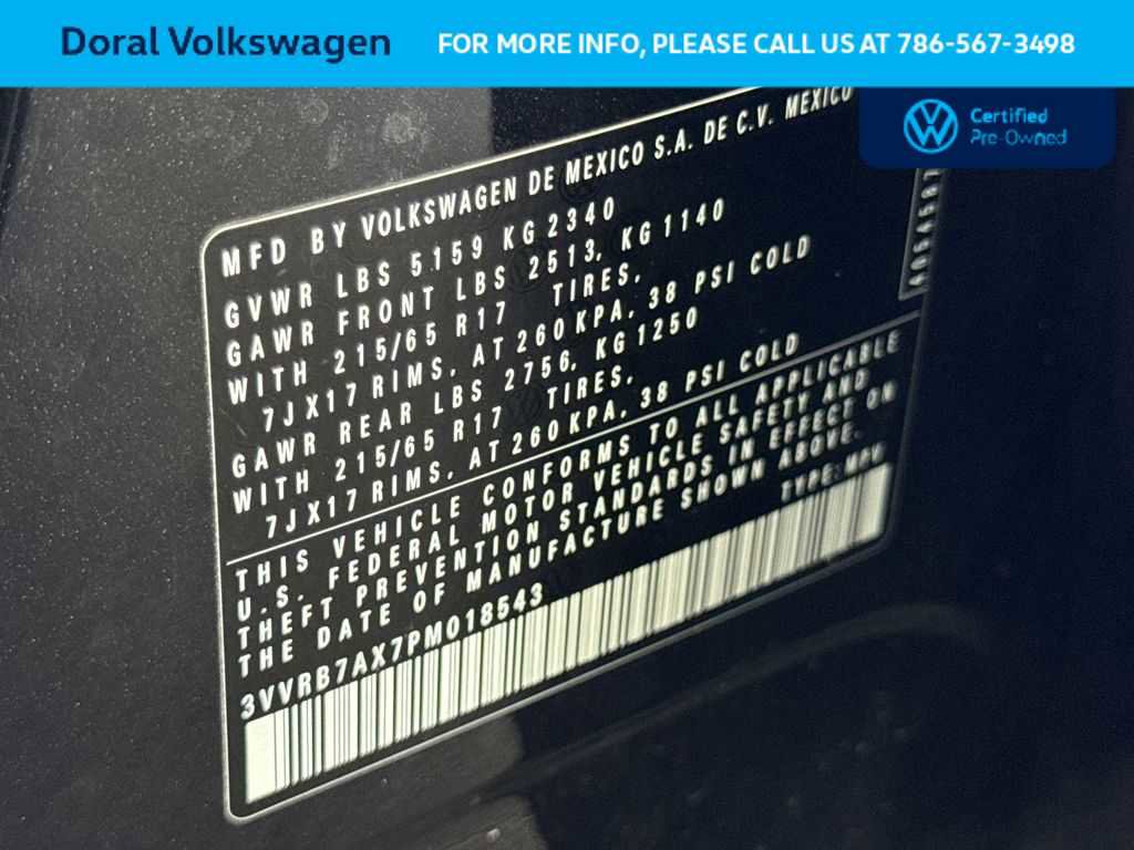 Certified 2023 Volkswagen Tiguan S w/ Driver Assistance Package FWD image 29