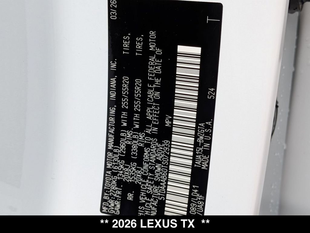 New 2026 Lexus TX 350 AWD w/ Technology Package image 18