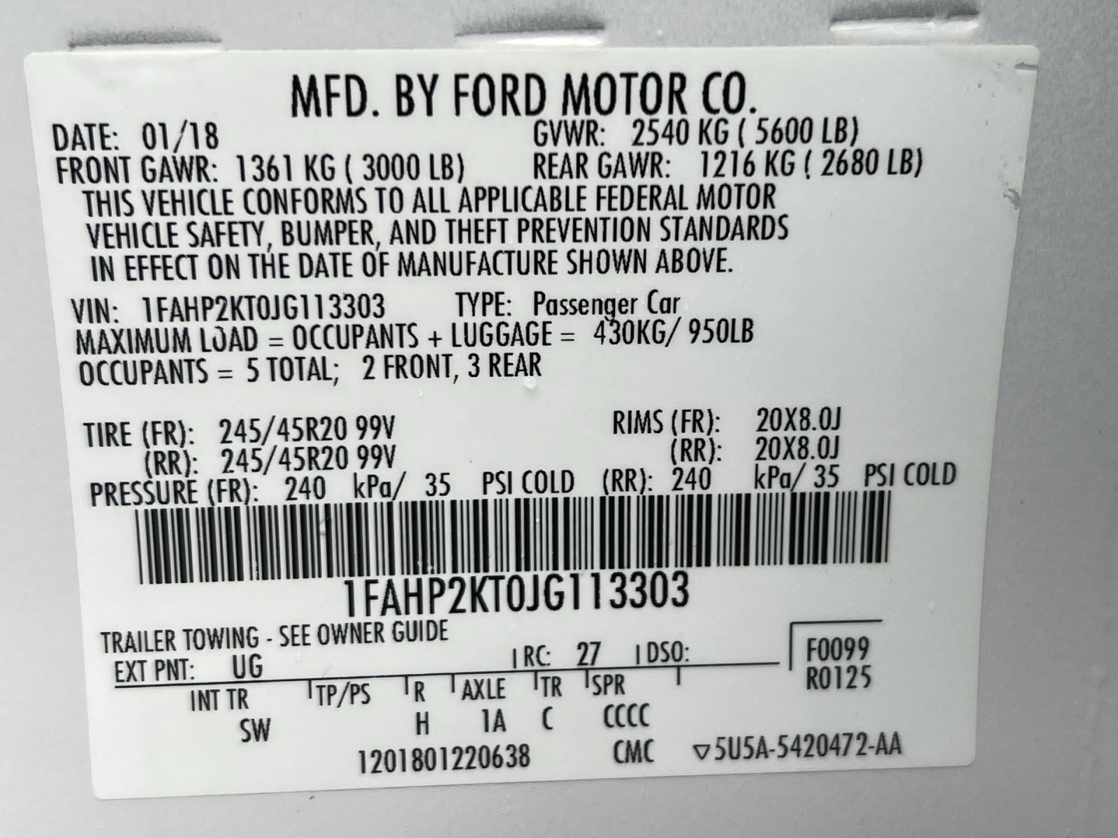Used 2018 Ford Taurus SHO AWD/4WD image 37