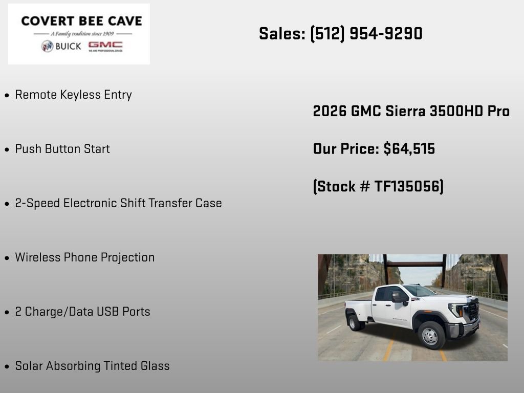 New 2026 GMC Sierra 3500 Pro w/ 1SA Pro Safety Plus Package image 12