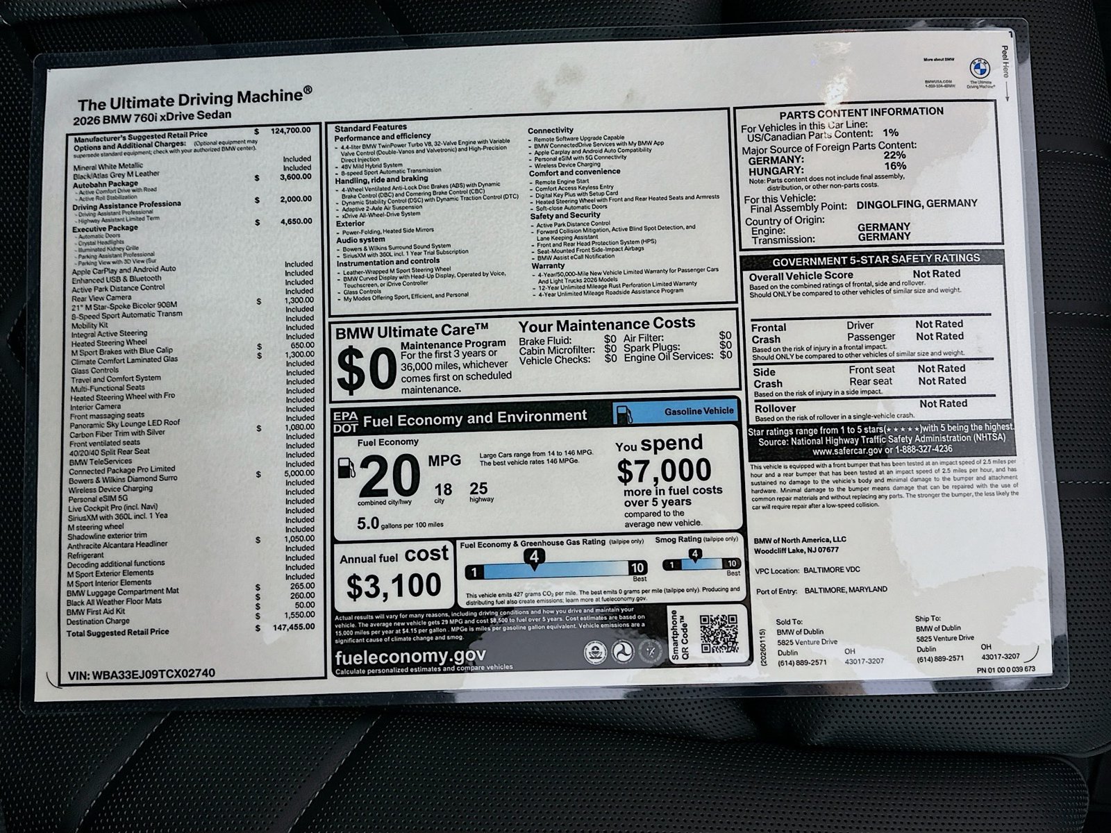 New 2026 BMW 760i xDrive w/ Executive Package AWD/4WD image 48