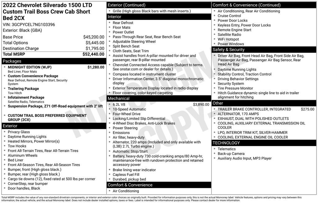 Used 2022 Chevrolet Silverado 1500 Custom Trail Boss w/ Midnight Edition image 27