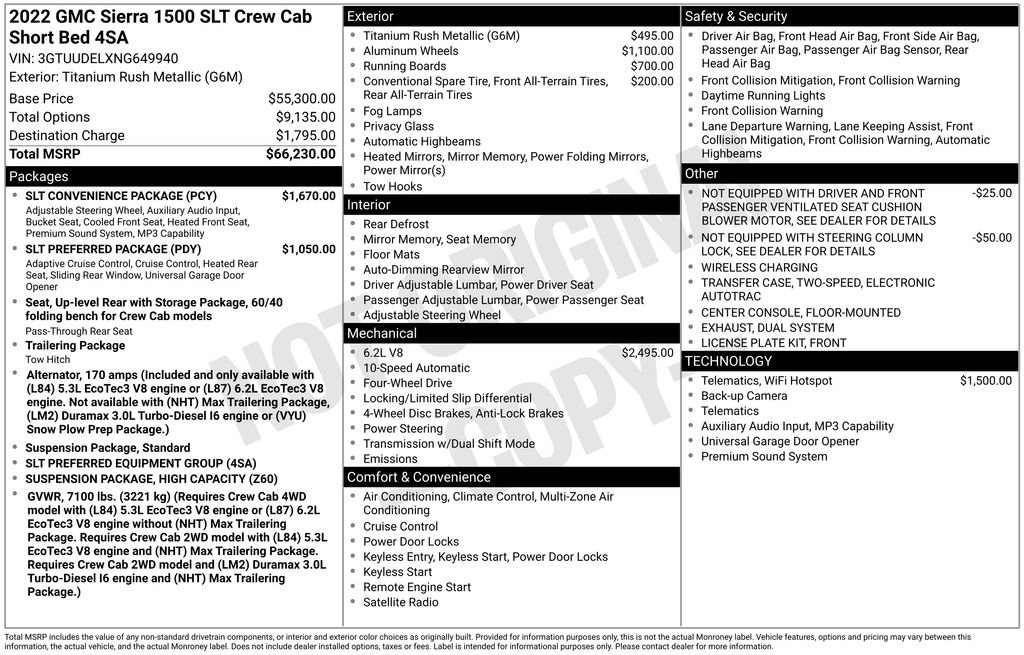 Used 2022 GMC Sierra 1500 SLT w/ SLT Convenience Package AWD/4WD image 45