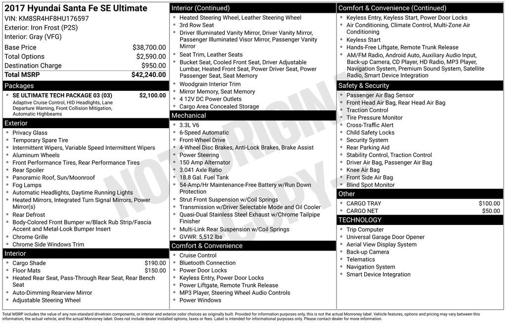 Used 2017 Hyundai Santa Fe SE w/ SE Ultimate Tech Package 03 image 6