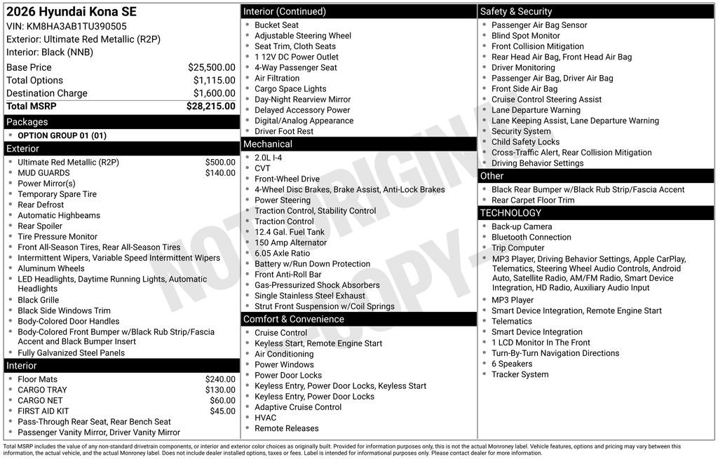 Used 2026 Hyundai Kona SE FWD image 23