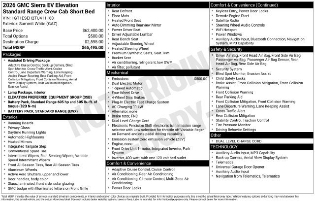 New 2026 GMC Sierra EV Elevation AWD/4WD image 9