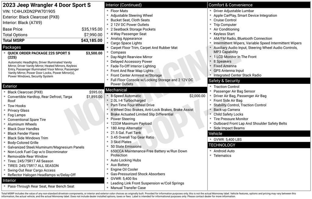 Certified 2023 Jeep Wrangler Sport S image 10