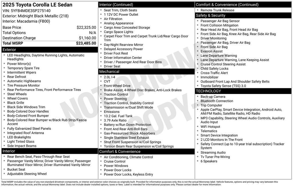Used 2025 Toyota Corolla LE FWD image 6