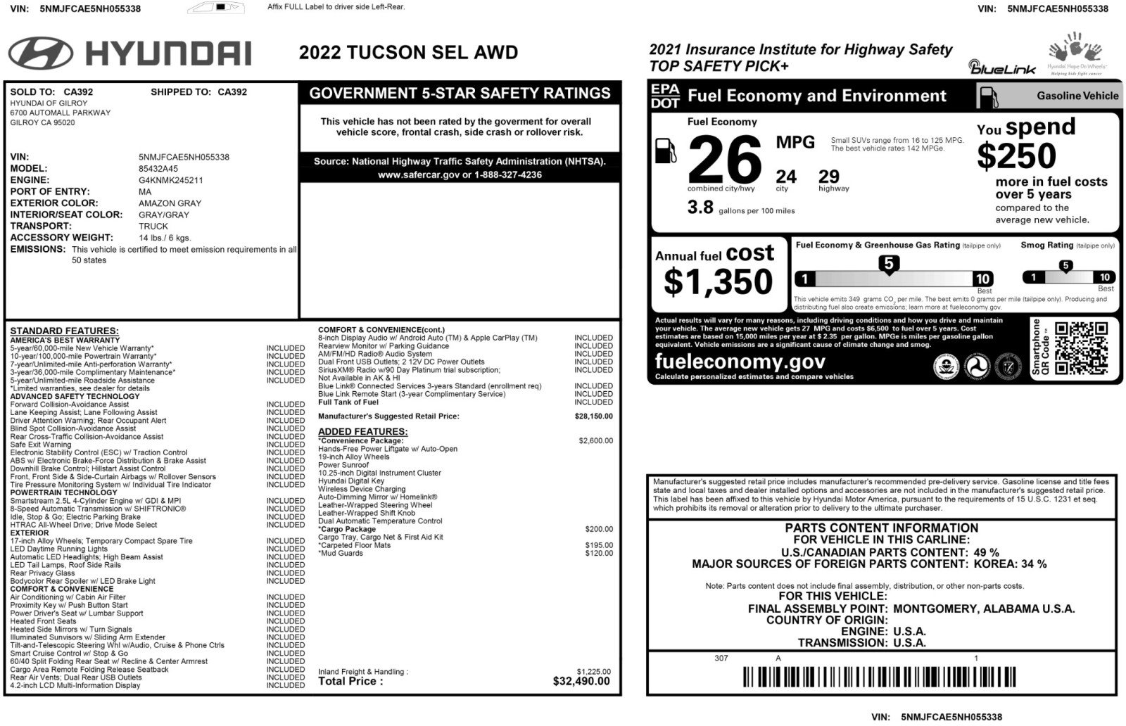 Used 2022 Hyundai Tucson SEL w/ Convenience Package AWD/4WD image 51