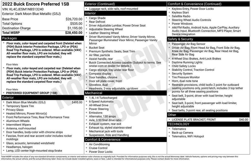 Used 2022 Buick Encore Preferred image 2