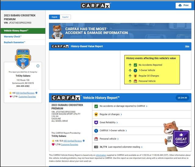 Used 2023 Subaru Crosstrek 2.0i Premium image 12