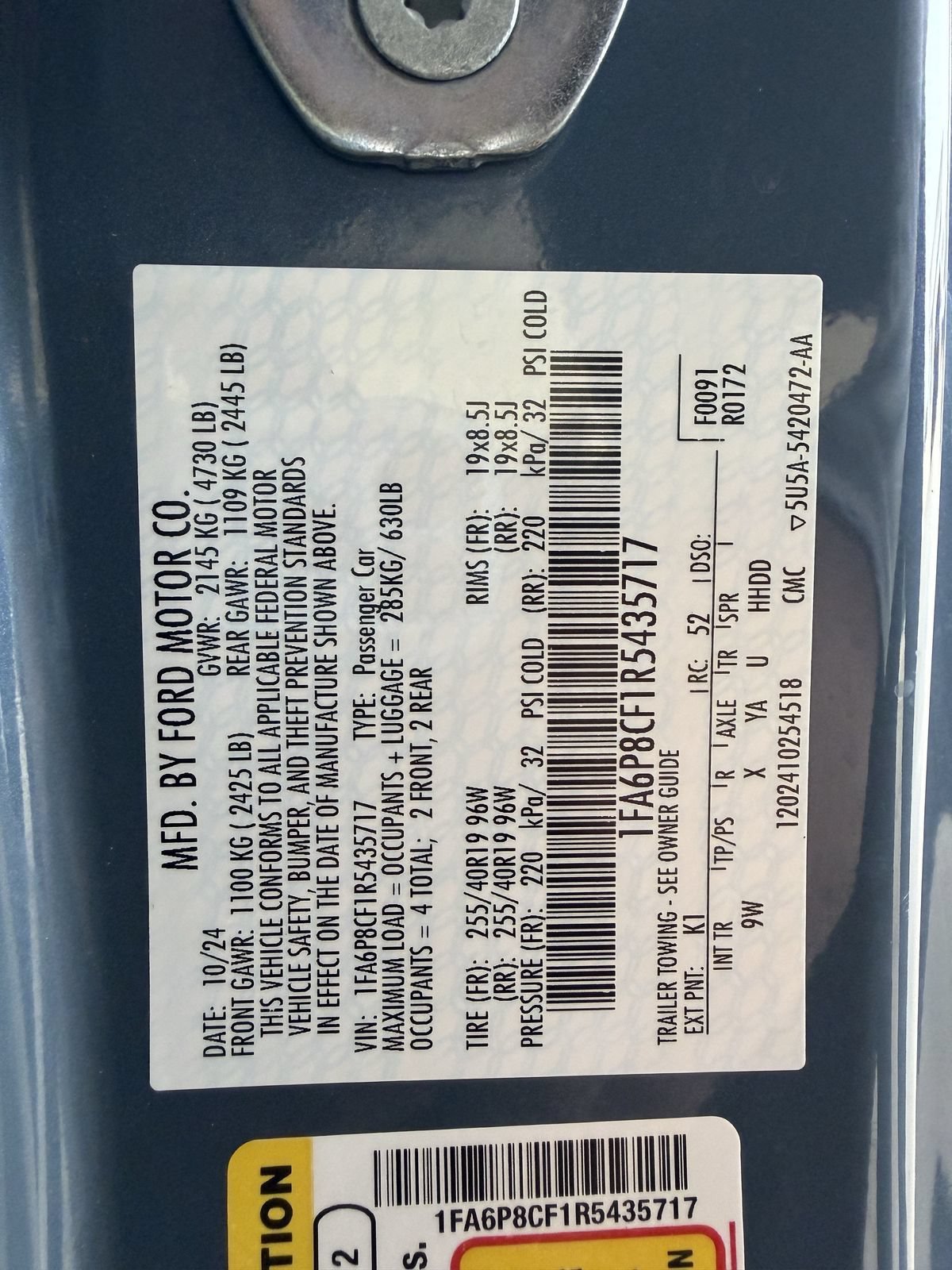 Certified 2024 Ford Mustang GT Premium RWD image 27