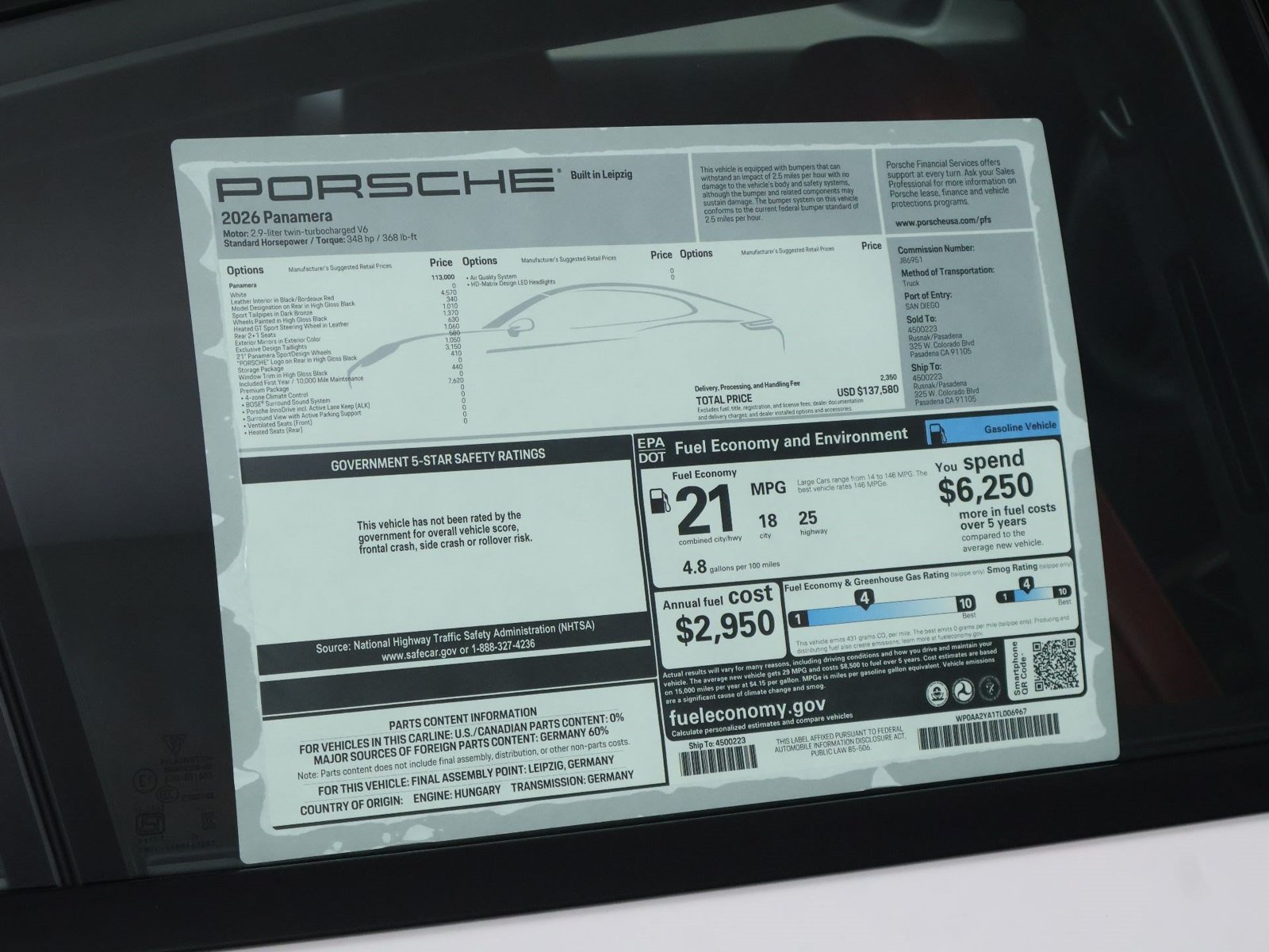 New 2026 Porsche Panamera RWD image 25