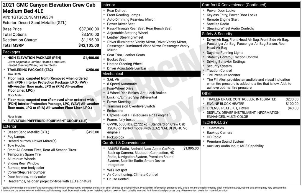 Used 2021 GMC Canyon Elevation w/ High Elevation Package AWD/4WD image 4