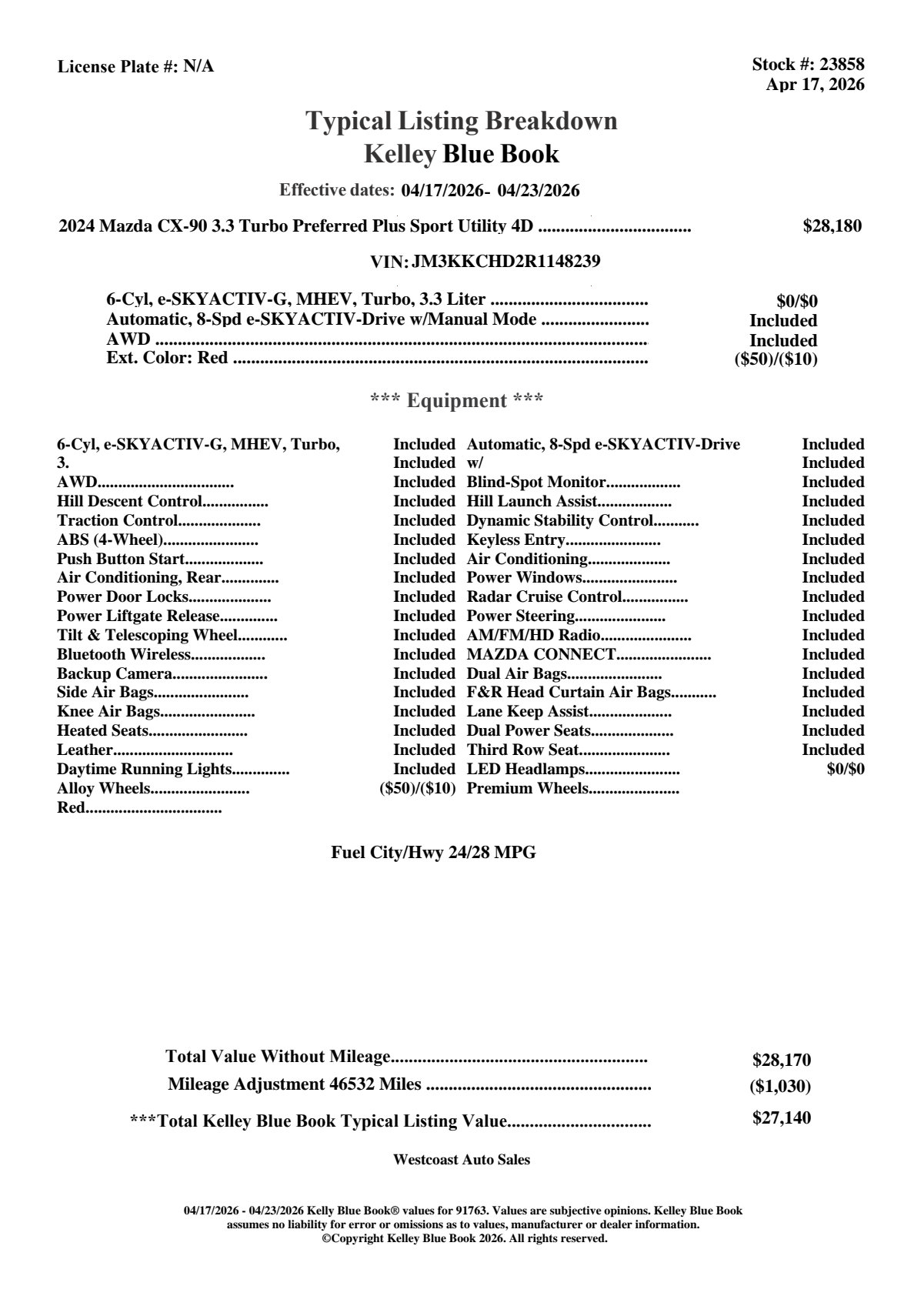 Used 2024 MAZDA CX-90 3.3 Turbo w/ Preferred Plus image 4