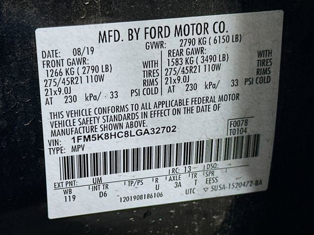 Used 2020 Ford Explorer Platinum w/ Premium Technology Package image 35