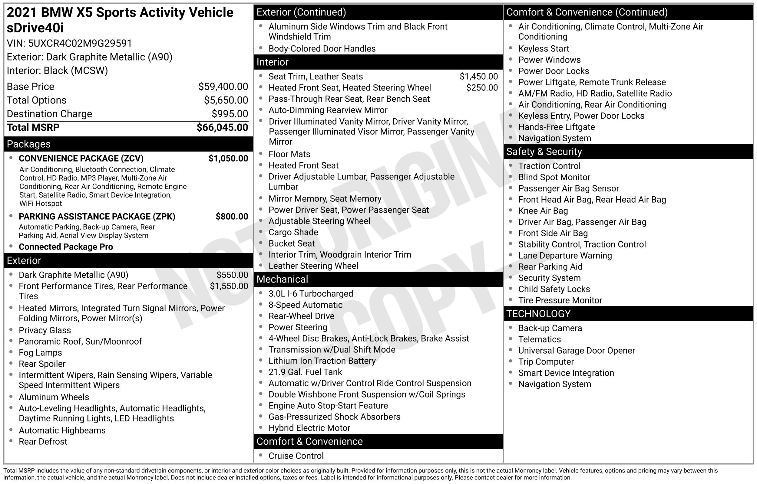 Used 2021 BMW X5 sDrive40i w/ Convenience Package image 47