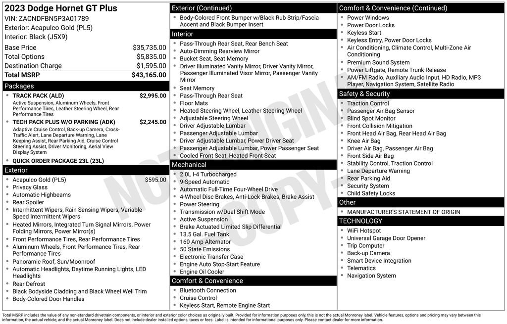 Used 2023 Dodge Hornet GT Plus w/ Track Pack image 42