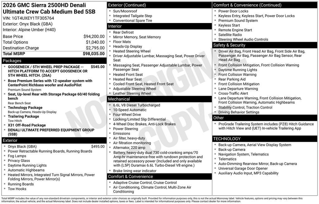 New 2026 GMC Sierra 2500 Denali Ultimate AWD/4WD image 30